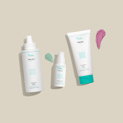 3 colibri skincare produkte im set: aloe vera spray, calming serum und calming mask